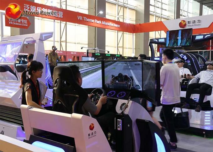 Indoor Entertainment 9D Simulator / 5d 7d Vr Car Racing Simulator With 3 Screen 0