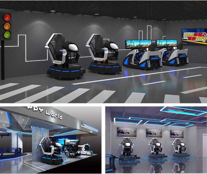 Electric Platform Amusement Park VR Racing Simulator With Interactive Game 1