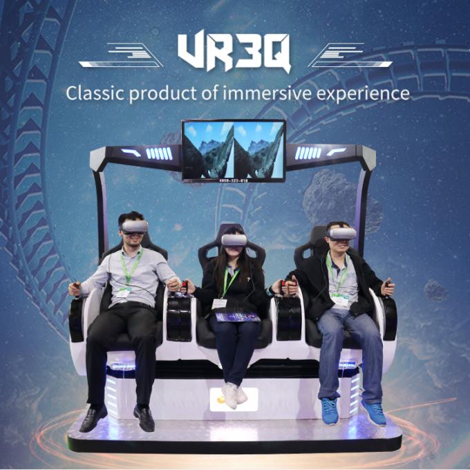 Fiberglass 9D VR Cinema 3 Person Dynamic Special Effects Cinema Equipment 0