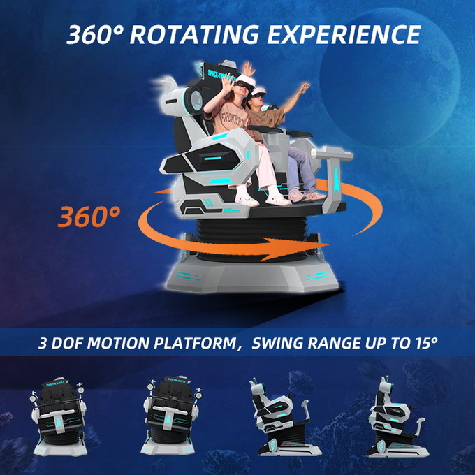 Safety 9d Vr Cinema 2 Seats Vr Roller Coaster Simulator Chair 360 Motion Ride 2