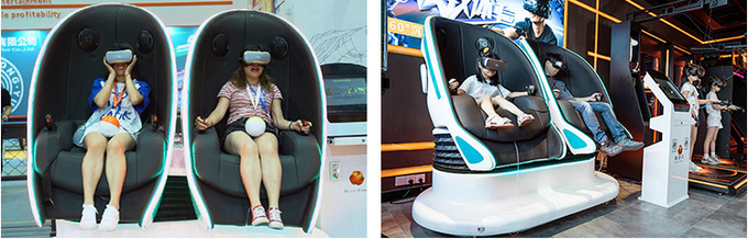 Theme Park 9D VR Egg Chair Simulator VR Shark Motion Cinema 2 Seats 3