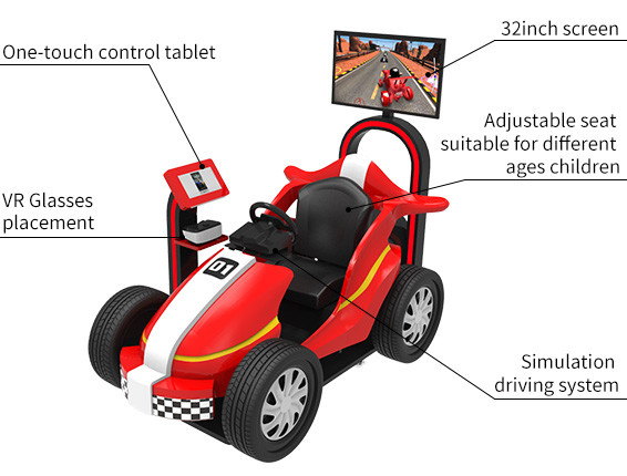 VR Theme Park Rides 9D Kids Racing Game Simulator Coin Operated Car Arcade Machine 4