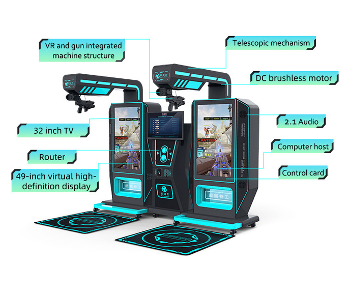 Shooting Machine Virtual Reality Gun Arcade Machine 2 Player Amusement Ride 9d Vr Simulator 1
