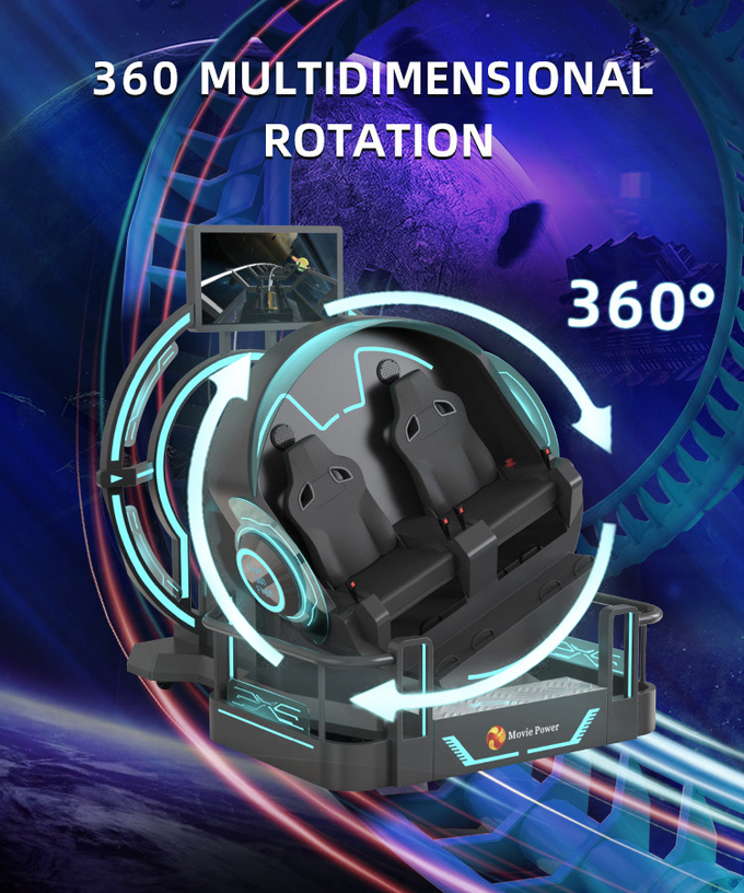 Smart Control VR 360 Flying Cinema 2 Seats 9D VR Roller Coaster Simulator 3