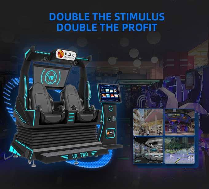 2 Seater Roller Coaster 9d Vr Cinema Simulator Motion Chair Virtual Reality Game Machine Arcade 2