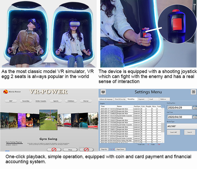 Amusement Park Vr 9D Motion Simulator Interactive Game 9D Virtual Reality Egg Cinema 4