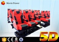 Red and Black Leather Chair 4D Motion Theater 100 Seats with Cup Holders and Leg Sweep