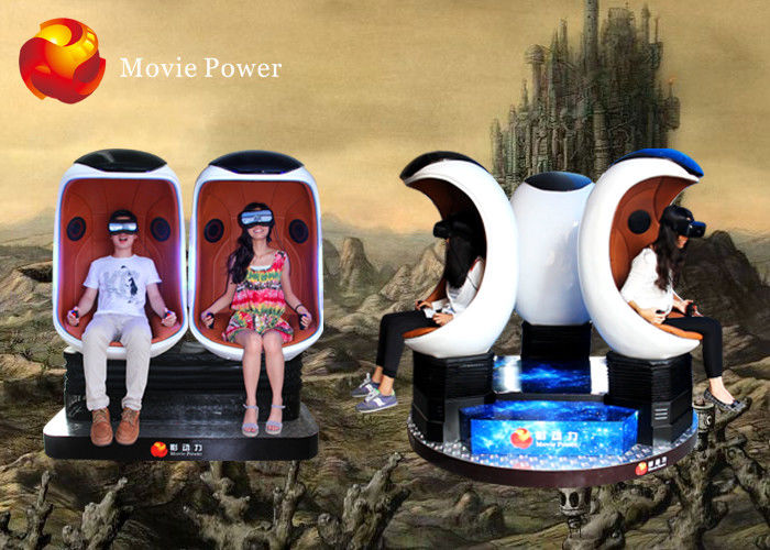 Interactive 3 Seats 360 Degree Egg 9D VR Cinema Simulator DC 220V 4.5KW