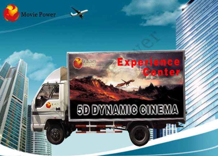 Flexible Mobile Movie Theater Truck / Cabin 5D Simulator With Metal Screen