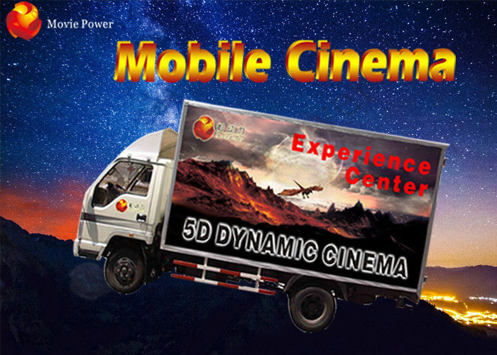 8 / 9 / 12 Seat Theme Film Mobile Cinema Truck With Electric / Hydraulic Platform