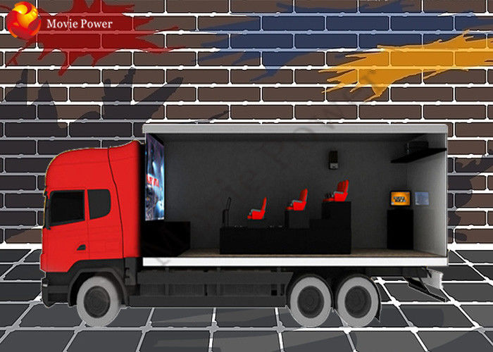 Custom Cabin / Truck Dynamic Mobile 7D Cinema Theater With Lighting Wind Fog