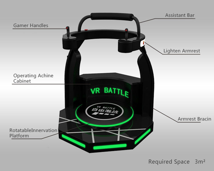 Standing Up VR Games 9D Simulator VR Battle 360 Degree Rotation For Games Center