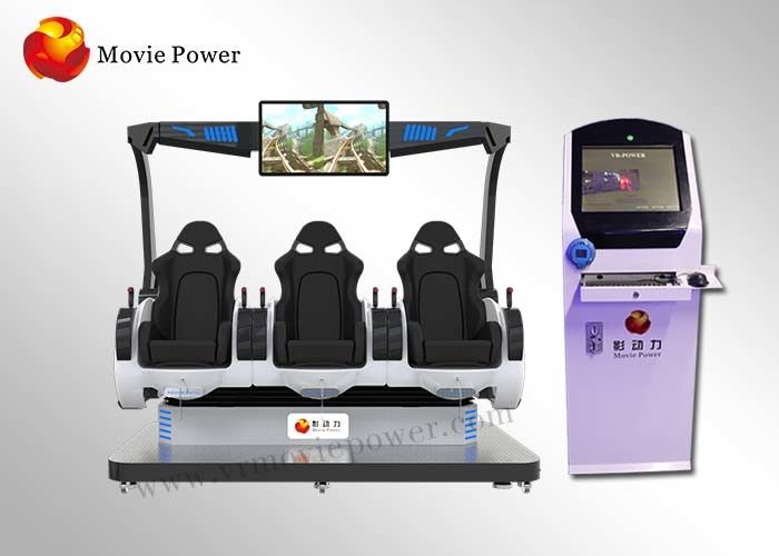 Amusement Park 9D Virtual Reality Cinema 3 Dof 3 Seater Simulator Equipment