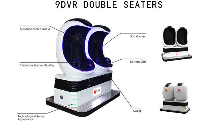Interactive 9D Simulator Virtual Reality Cinema 2 Seats 360 Degree Play Game