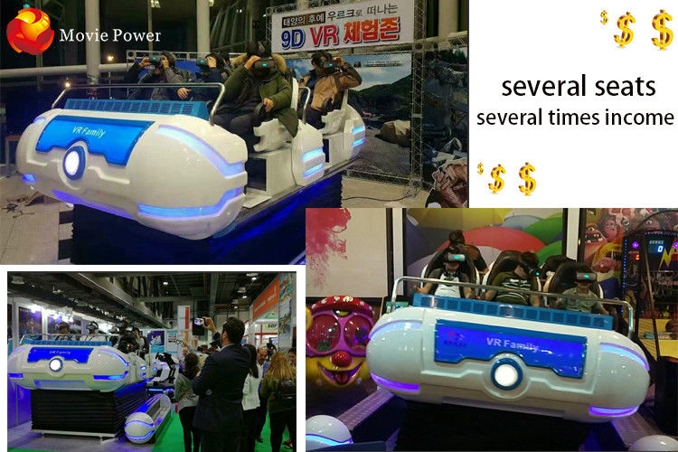 6 Seats 9D Virtual Reality Simulator Aluminium Boat For Amusement Park