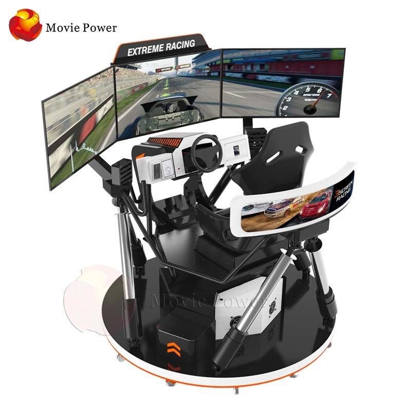 Fiberglass 9D Simulator , Dynamic Racing Game Machine 6 Dof 3 Screen