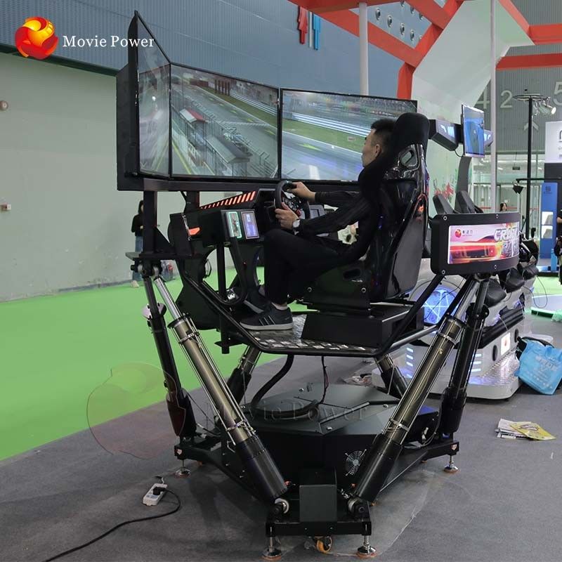 2022 New Projector Car Driving Experience 6-Dof Racing Car 3 Screen Electronic Driving Simulator For Amusement Park