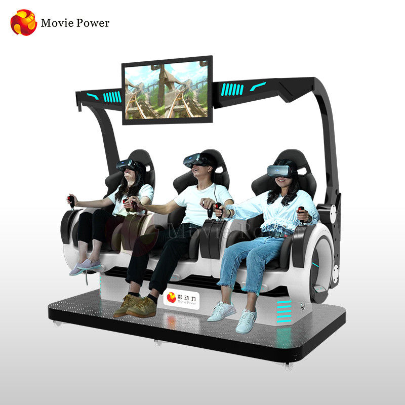 Fiberglass 9D VR Game Machine Coin Operated Shooting Simulator Realidad Virtual Three Seats 12D Cinema
