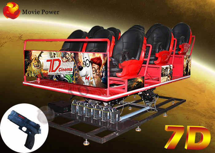 Interactive Motion 7D Simulator Cinema 7 D Theater Blow Water To Face