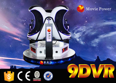 White and Black 9D Egg VR Cinema 3 Seats Motional Chair and Virtual Reality
