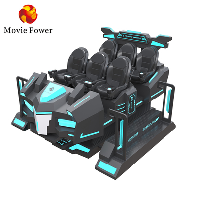 Fiberglass 9D VR Shooting Cinema 6 Person VR Chair Roller Coaster Arcade Game Simulator