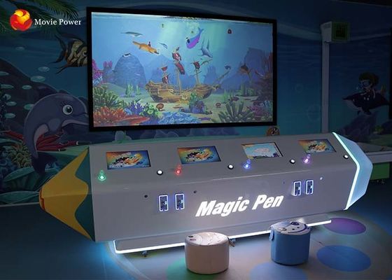 FRP / Steel Interactive Wall Projection Games AR Painting Fish For Kids