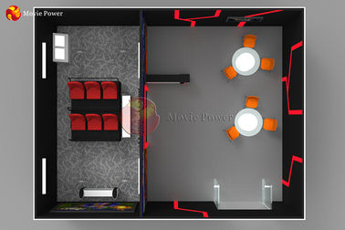 Indoor 7D Cinema Equipment 6 Person Interactive Shooting System Multi Effect Scene