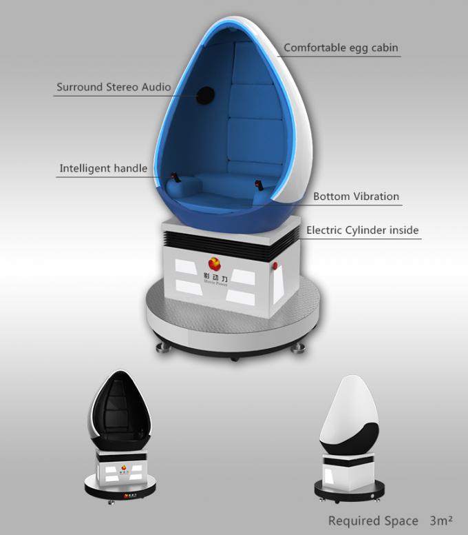 3 Glasses Headset Virtual 9D Simulator 1 Seat Egg Machine 360 Degree Rotation Platform 0