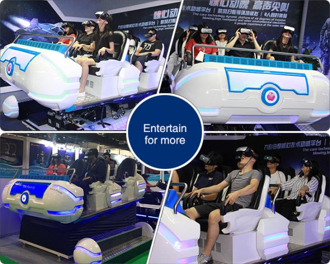 Spaceship Design 9D VR Cinema With Six Seats 6 DOF Platform For Shopping Mall 0