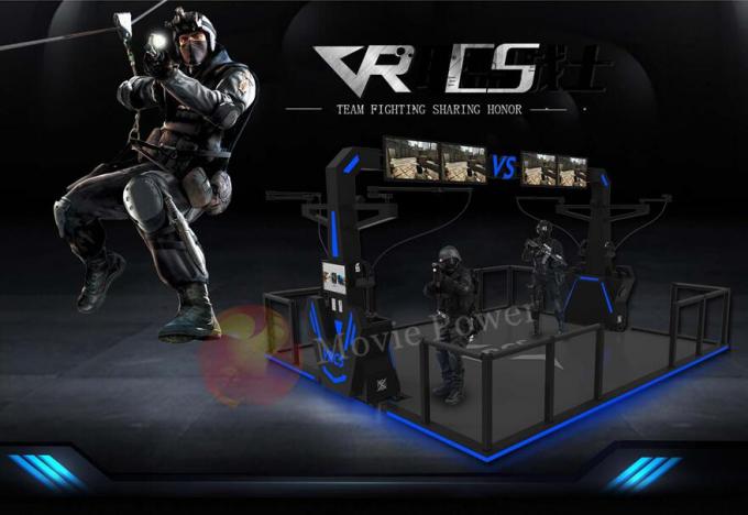Indoor Virtual Reality Simulator / Vr Standing Platform With Gun Cs Fighting 0
