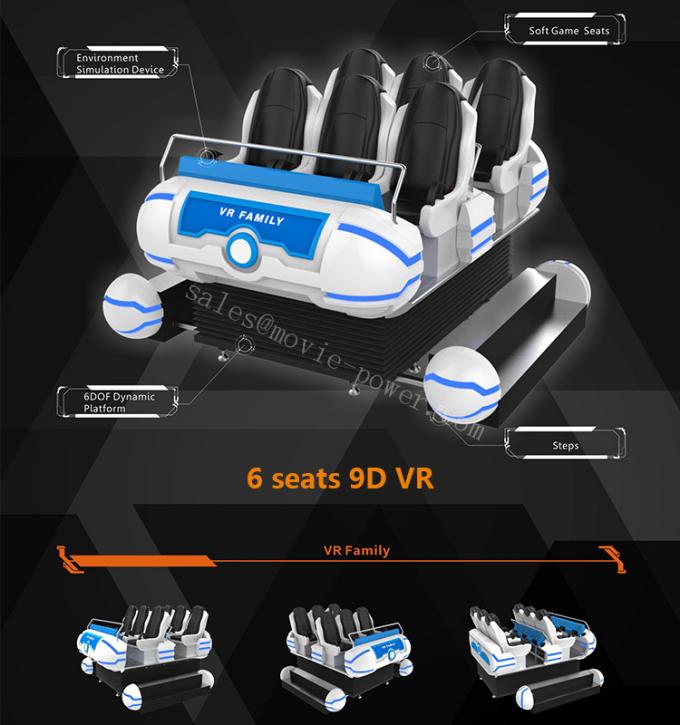 6 Seats Family 9D VR Cinema Space Ship 360 Degrees Rotation / Dynamic Platform 4