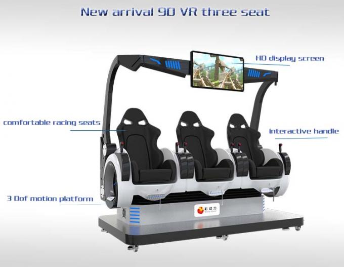 Amusement Virtual Reality Cinema Simulator With 9d Glasses / 3 Seats 1