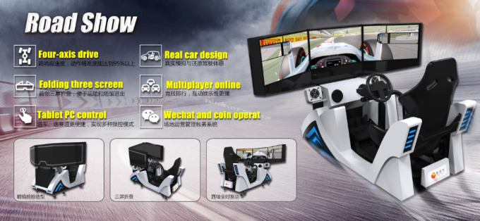 9D Three Screens Vr Car Driving Simulator with Dynamic Platform 2