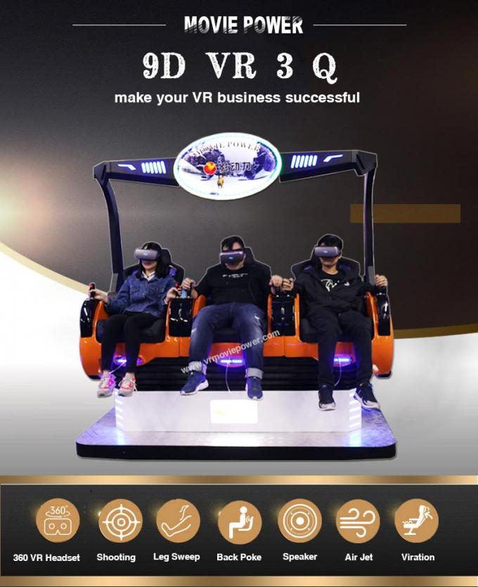 3 Seats Vertual Reality Experinece Vr Cinema Simulator With Electric Control System 1