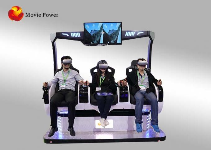 3 Seats Vritual Reality Cinema Equipment , Electric Control System 9d Vr Simulator 0