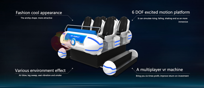 6 Seats 9D Virtual Reality Simulator Aluminium Boat For Amusement Park 1