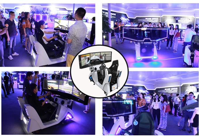 Indoor Arcade Racing Car Virtual Reality Simulator With 3 Screen 4KW 1