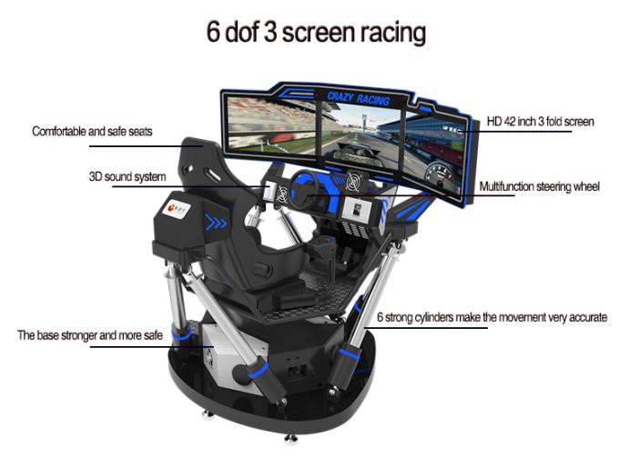 360 Degree Dynamic 9D VR Simulator 3 Screens Arcade Game Machines 0
