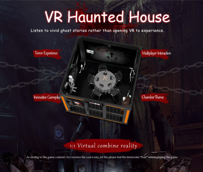 Multiplayer Standing Up 9D VR Arena Haunted House Platform / Virtual Reality Simulator Game Machine 0