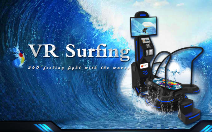 Black & Blue Standing Up 9D VR Surfing Motion Simulator Interactive Entertainment Games 0