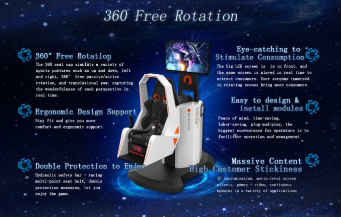 Roller Coaster 360 Flight Simulator / 9d Vr Motion Simulator Chair Fiberglass Materials 1