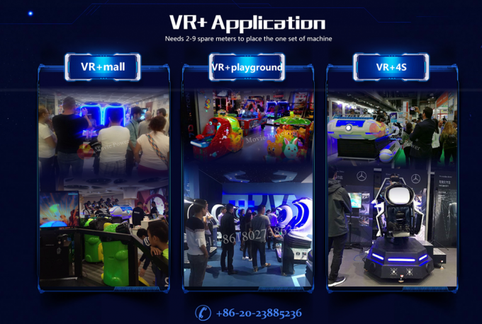 Unique Iron / Fiberglass Standing Up 9D VR Theme Park Customized Colour 1