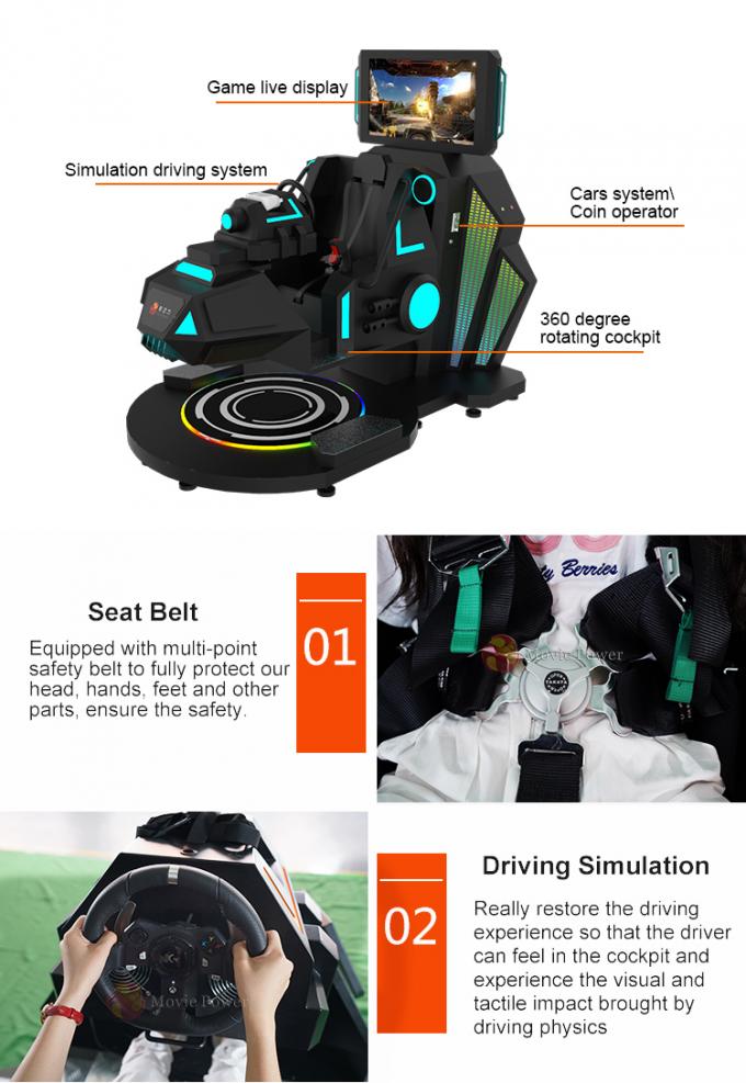 Cool Design 9D VR Cinema Electric 9D VR Simulator Car Racing Game 1