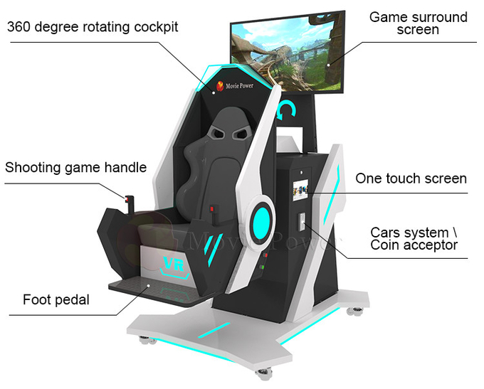 3D 9D VR Cinema Virtual Reality Roller Coaster 360 Rotating Vr Chair Flight Simulator Game Machine 3