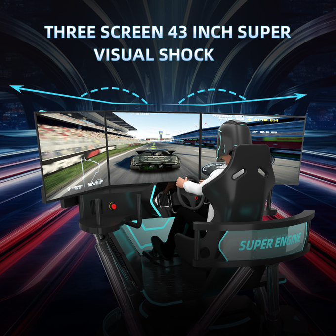 9d Vr 6 Dof Racing Car Simulator Virtual Reality Arcade Game Machine With 3 Screen 5