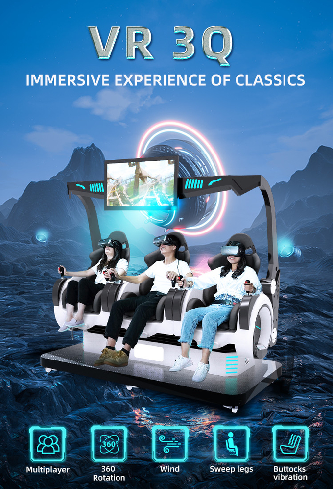 3 Seats Virtual Reality Simulator Coin Operated 5D Game Machine 9D Cinema Chairs 0