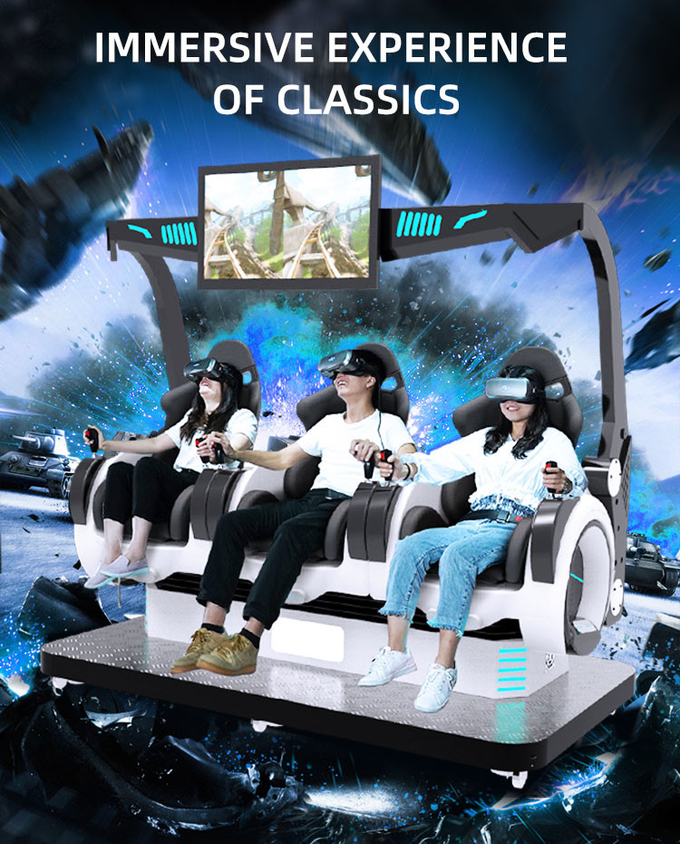 3 Seats Virtual Reality Simulator Coin Operated 5D Game Machine 9D Cinema Chairs 2