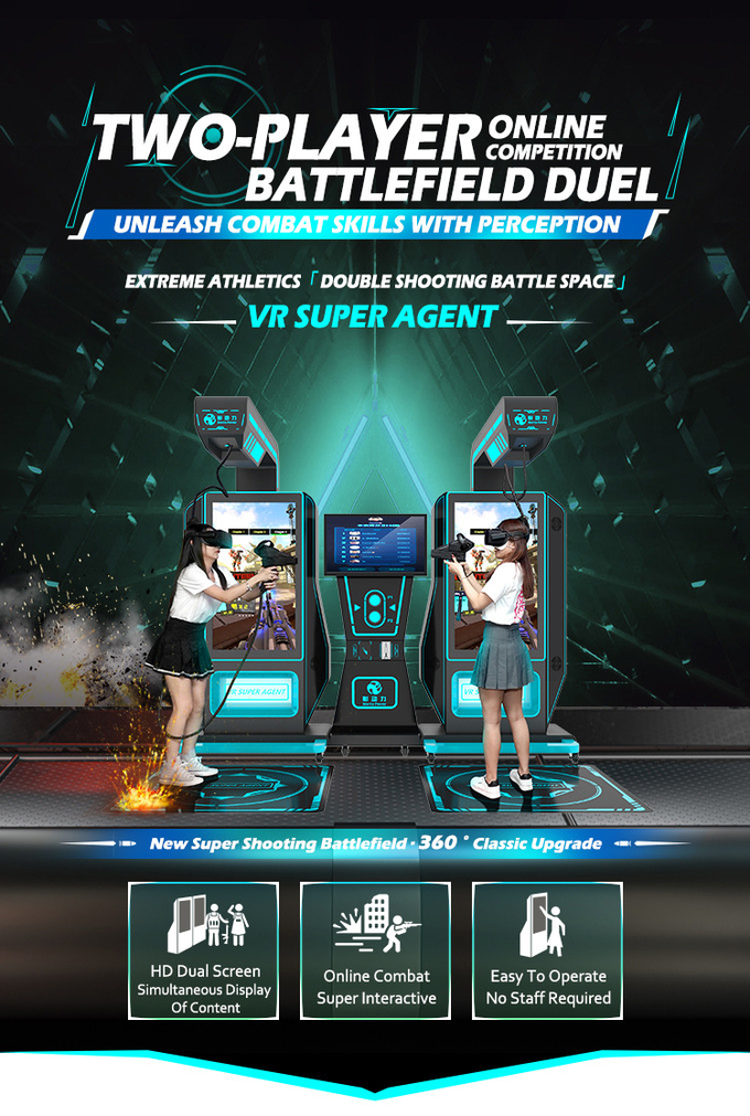 Interactive 9D Vr Games Gun Shooting Arcade Virtual Reality Game Machine 0