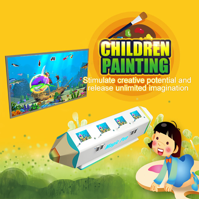 Multiplayer 3d Interactive AR Projector Indoor Children Painting Game Machine 0