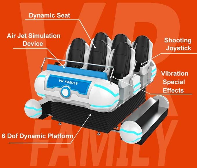 Business Popular 6 Seats Family Gun Shooting Game Interactive VR 9D Simulator 1
